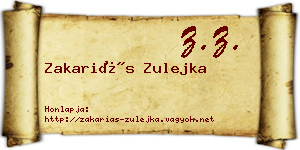 Zakariás Zulejka névjegykártya